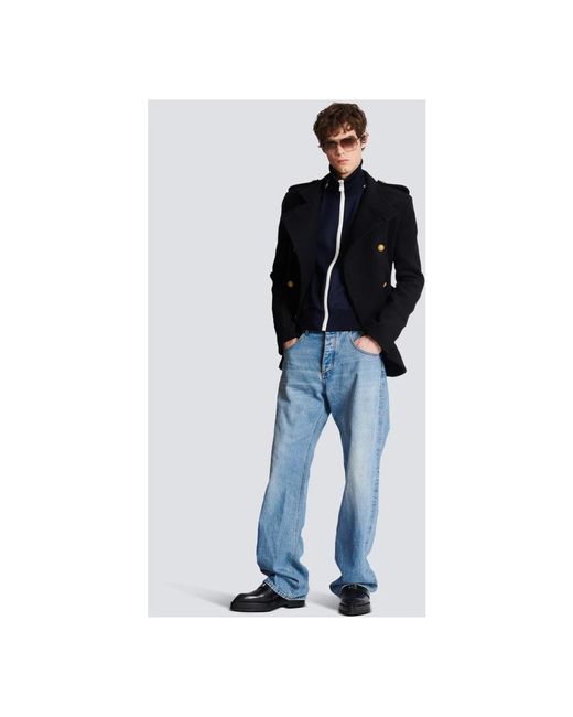 Balmain Blue Wide Jeans for men