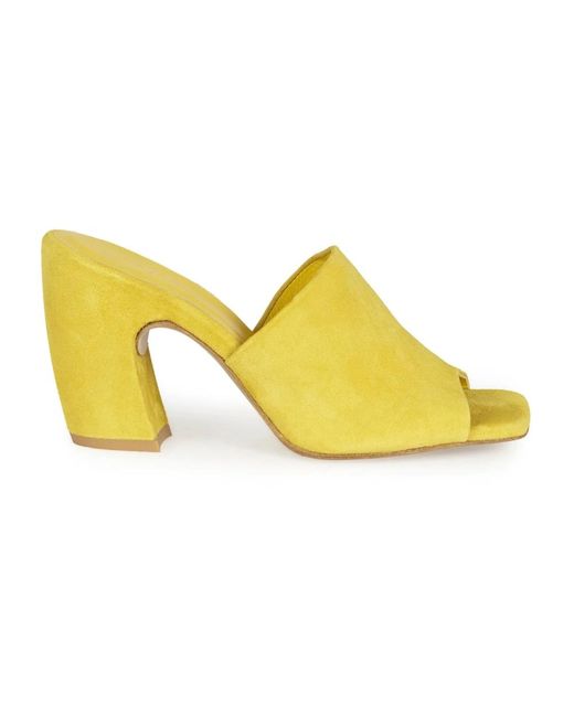 Cortana Yellow Heeled Mules