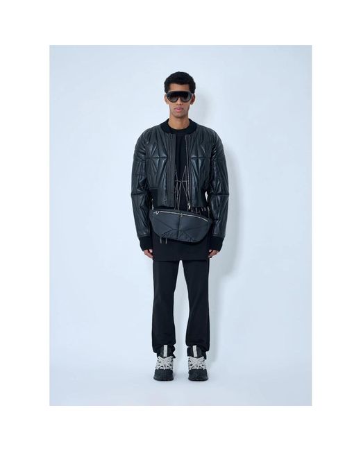Moncler Jassen ,Zwart ,Wol Geocamo Cropped Gewatteerd Bomberjack in het Blue voor heren