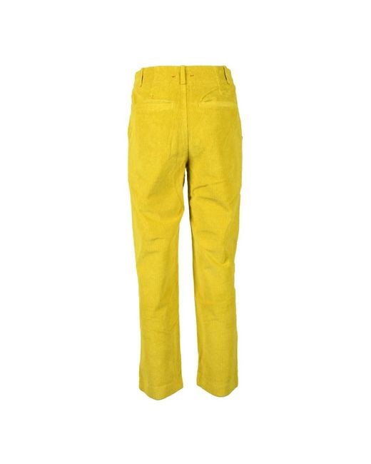 Another Label Straight Trousers in het Yellow