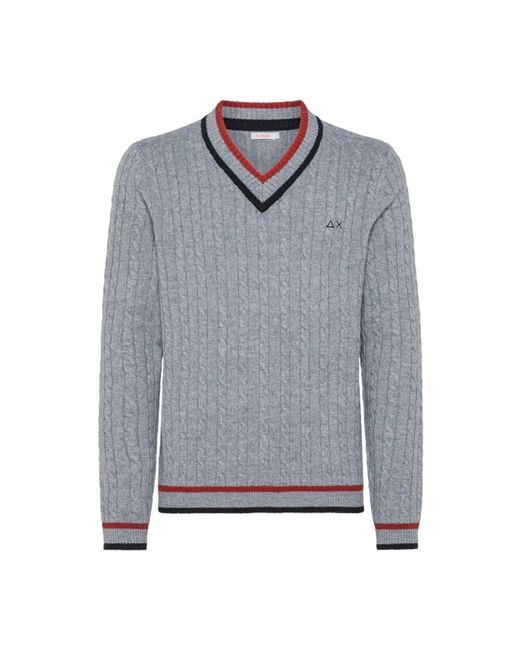 Sun 68 Gemusterter Crewneck Sweater in Gray für Herren