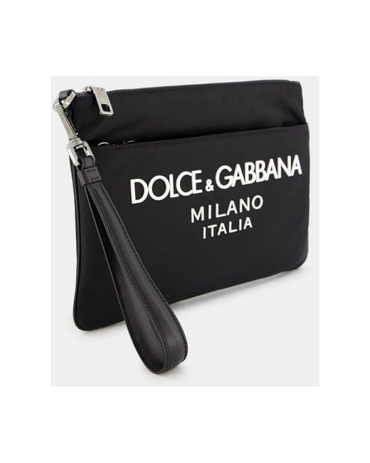 Borsa in nylon con logo e tracolla staccabile di Dolce & Gabbana in Black da Uomo
