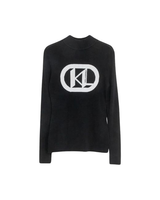 Karl Lagerfeld Black Round-Neck Knitwear for men