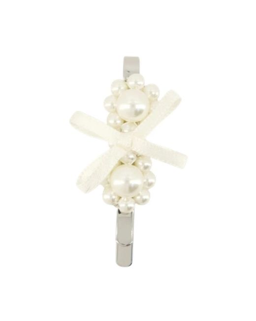 Simone Rocha White Mini Flower Hair Clip