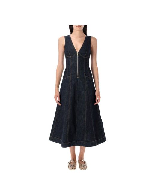 Self-Portrait Blue Midi Dresses