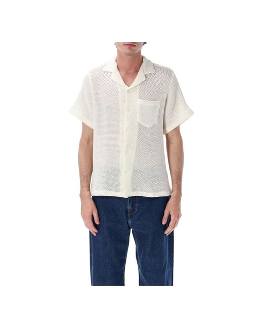 Portuguese Flannel Blue Short Sleeve Shirts for men