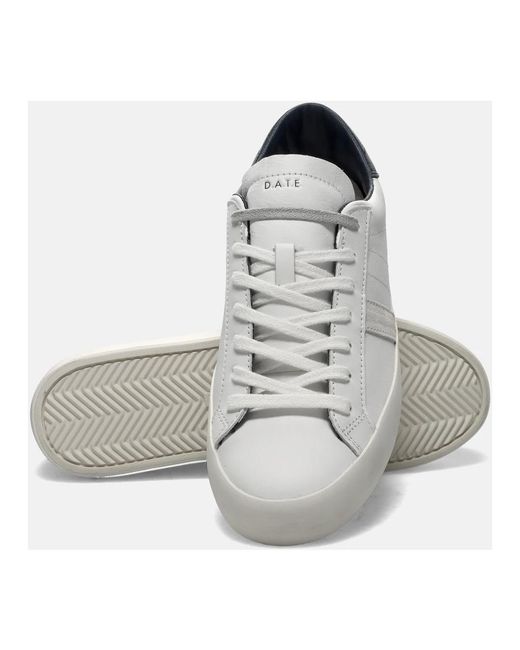 Date Schoenen ,Wit ,Katoen Leren Sneakers Met Lage Schacht in het White voor heren