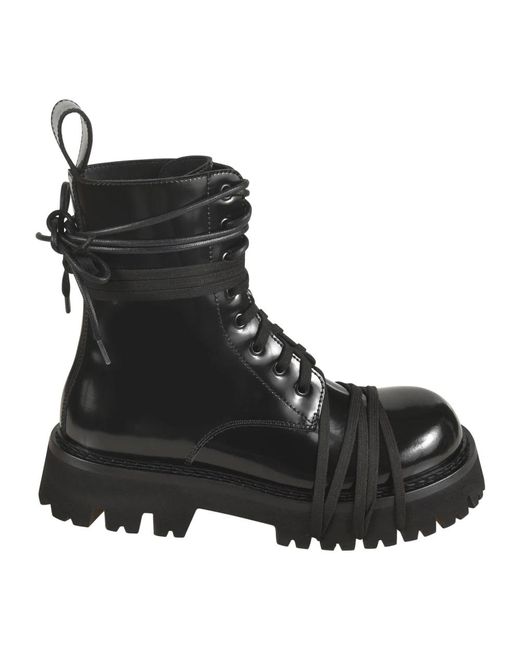 Moschino Black Lace-Up Boots