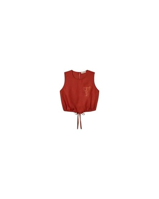 Twinset Red Sleeveless Tops