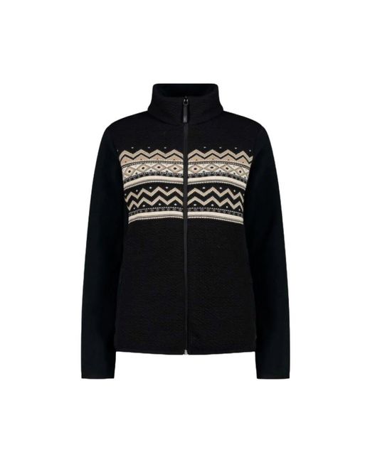 CMP Black Schwarzer Pullover Arctic Fleece Regular Fit