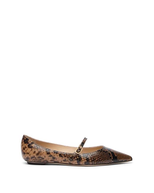 Stuart Weitzman Emilia Mary Jane Flat in het Brown