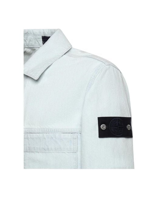 Stone Island Jassen ,Blauw ,Denim Denim Jacket in het Blue voor heren