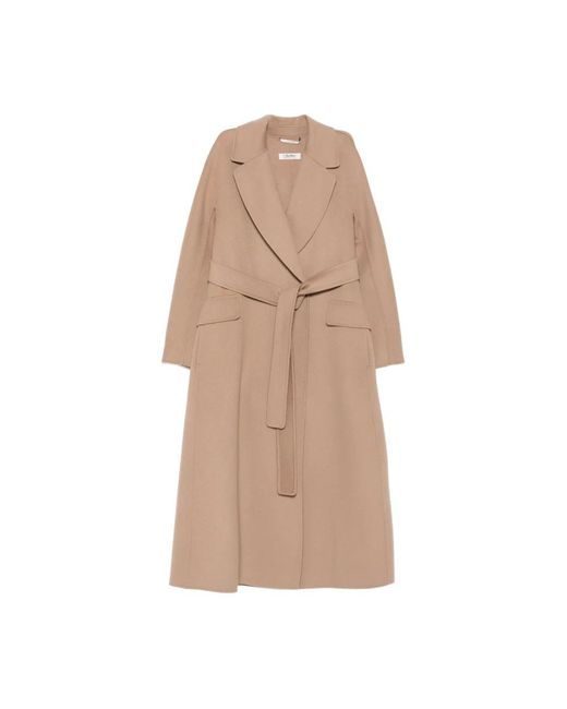 Max Mara Belted Coats in het Natural