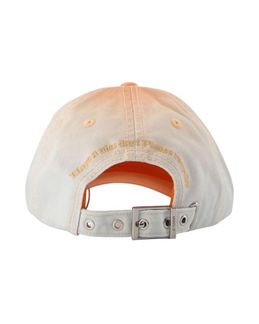 Ganni Ombré-Effect Logo-Embroidered Baseball Cap in het White