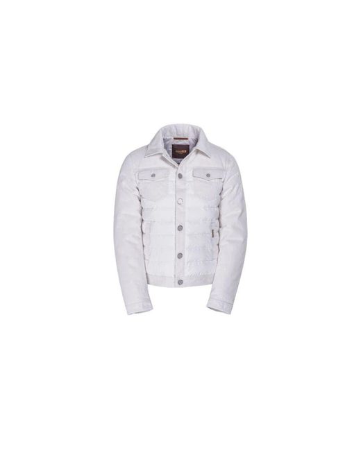 Moorer Denimjacke mit gesteppten gänsedaunen in White für Herren