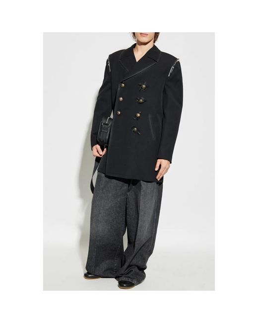 Maison Margiela Black Double-Breasted Coats for men