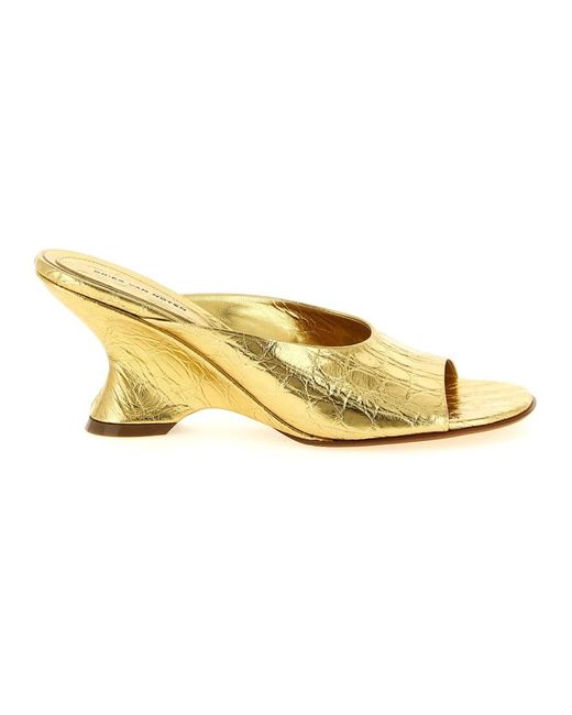 Dries Van Noten Yellow Heeled Mules