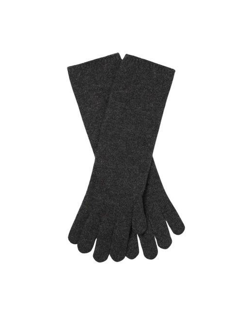 Max Mara Accessoires ,Grijs ,Luxe Fingerloze Cashmere Handschoenen in het Black