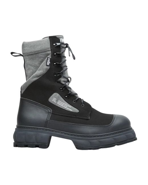 Viron Black Lace-Up Boots for men