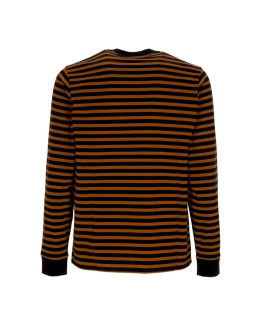 Carhartt Gestreept Longsleeve Zakshirt Bruin/Zwart in het Brown voor heren