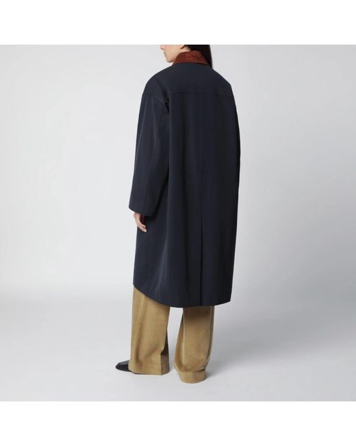Rohe Suede Collar Coat in het Blue