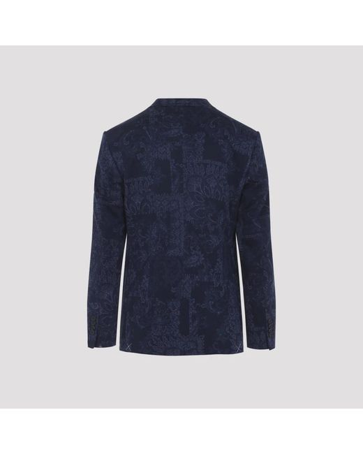 Etro Jassen ,Blauw ,Katoen Roma Jersey Sportjas in het Blue voor heren