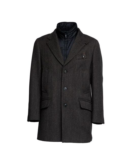 Fay Black Single-Breasted Coats for men