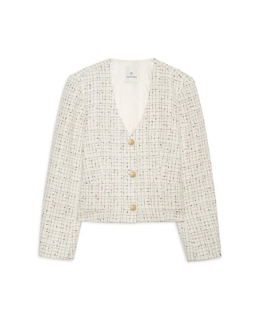 Anine Bing White Tweed Jackets