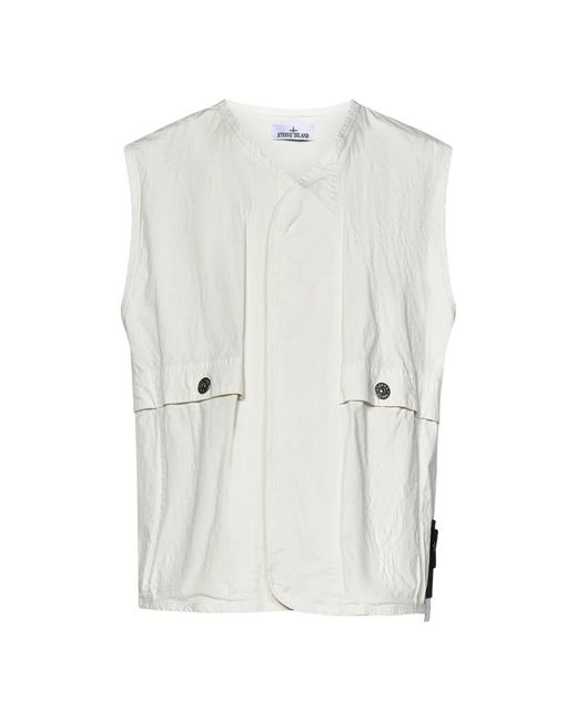 Stone Island White Vests for men