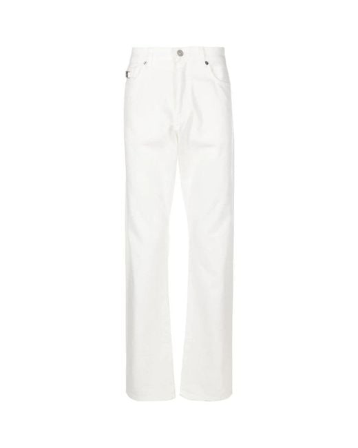 Versace White Straight Jeans for men