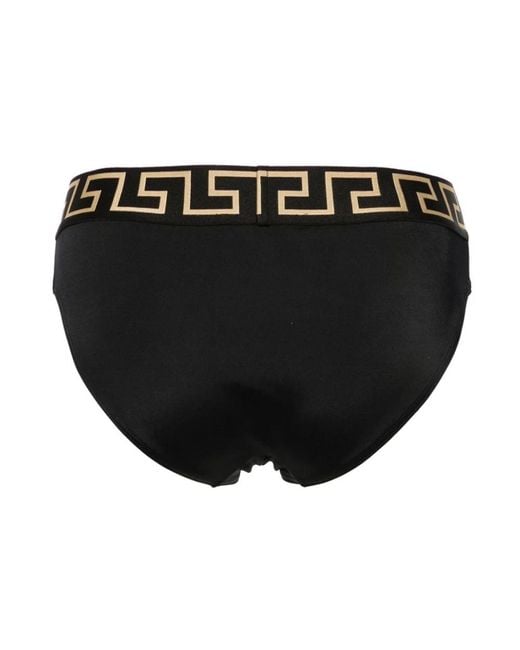 Versace Black Brief Swimwear With-Tone Medusa Head Motif for men