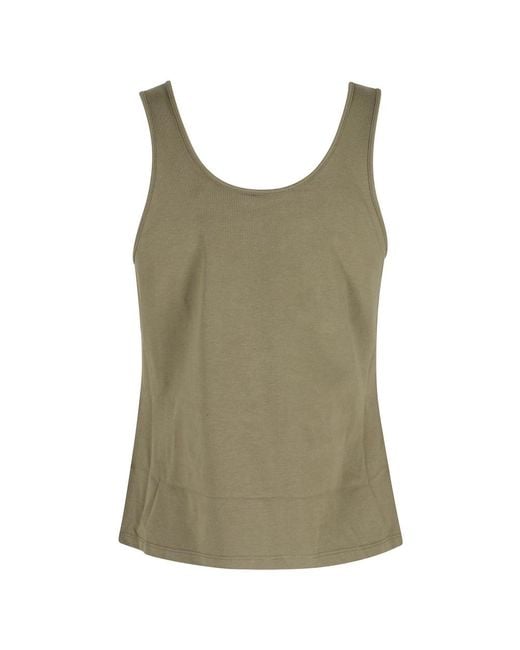 Isabelle Blanche Green Sleeveless Tops
