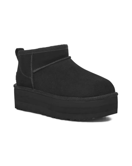 Ugg Schoenen ,Zwart ,Polyester Classic Ultra Mini Platform Laarzen in het Black