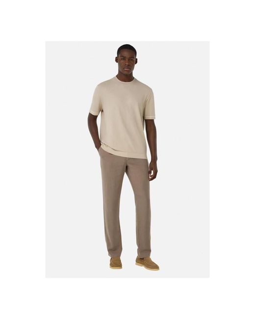 Boggi Round-Neck Knitwear in het Natural voor heren