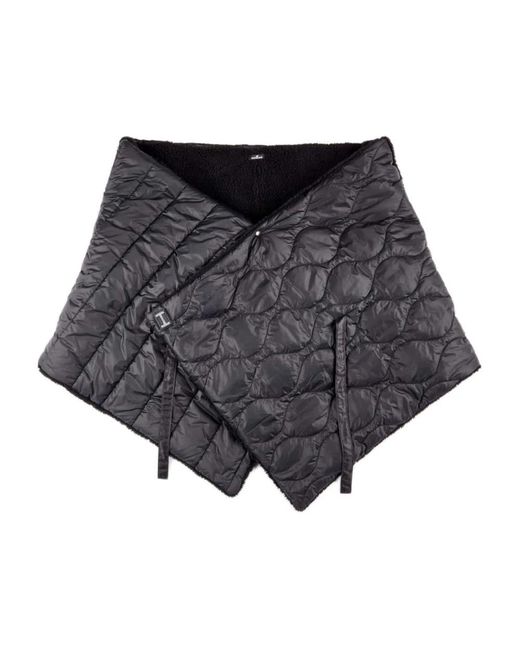 Hogan Accessoires ,Zwart ,Nylon Gewatteerde Nylon Teddybeer Sjaal in het Gray