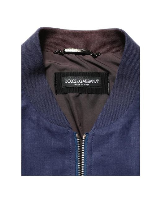 Dolce & Gabbana Blue Bomber Jackets for men