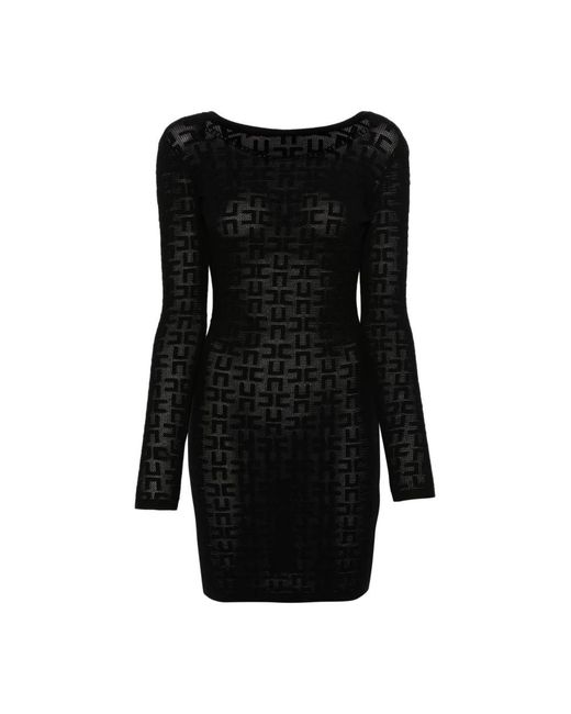 Elisabetta Franchi Black Knitted Dresses