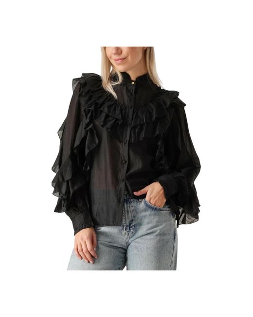 Aaiko Overhemden ,Zwart ,Chiffon Daria Ten 244 Blouse in het Black