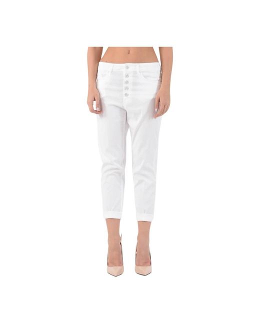 Dondup White Cropped Trousers