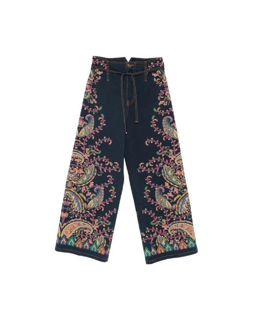 Etro Blue Wide Trousers