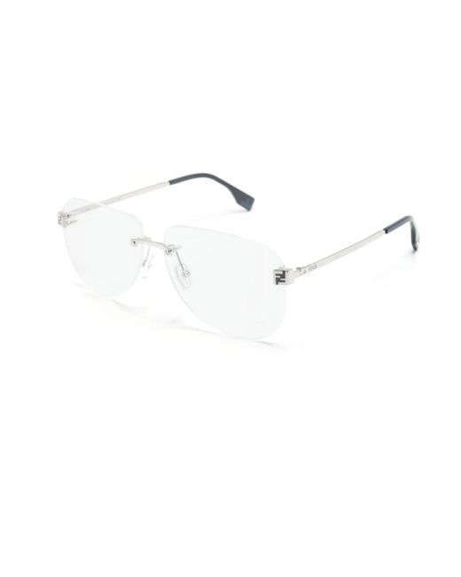 Fendi White Glasses for men