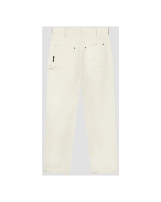 Olaf Hussein White Straight Jeans for men