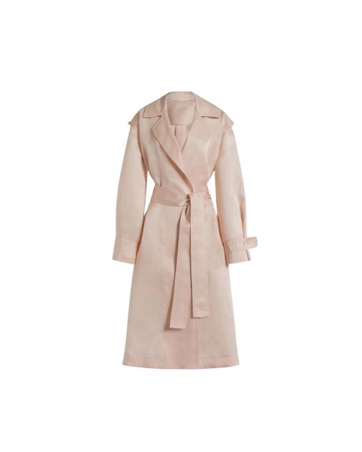 Alberta Ferretti Natural Trench Coats