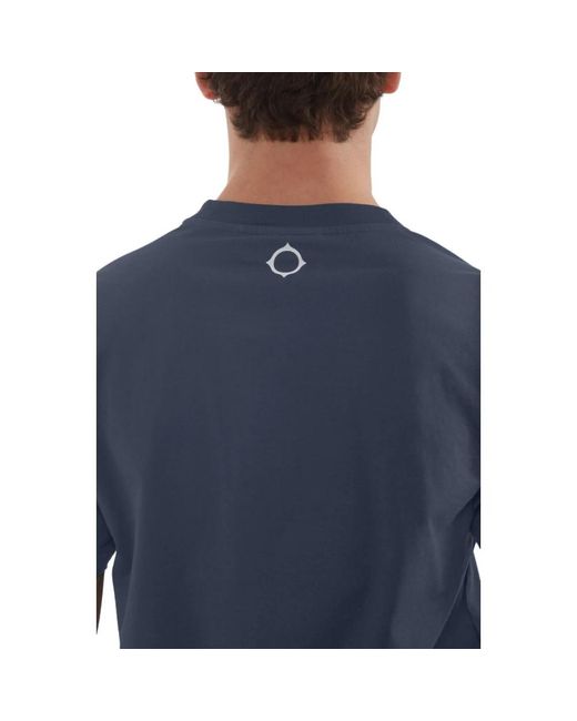 Ma Strum Tops ,Blauw ,Katoen Gescheurd Logo Tee Ink in het Blue voor heren