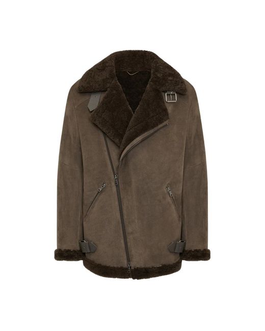 VESPUCCI by VSP Faux Fur Shearling Jassen in het Brown voor heren