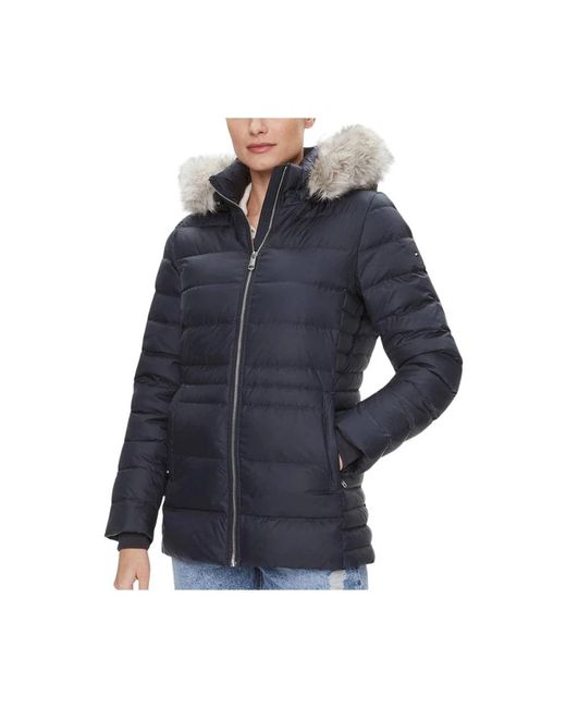 Tommy Hilfiger Jassen ,Blauw ,Polyester Tyra Down Jacket in het Blue