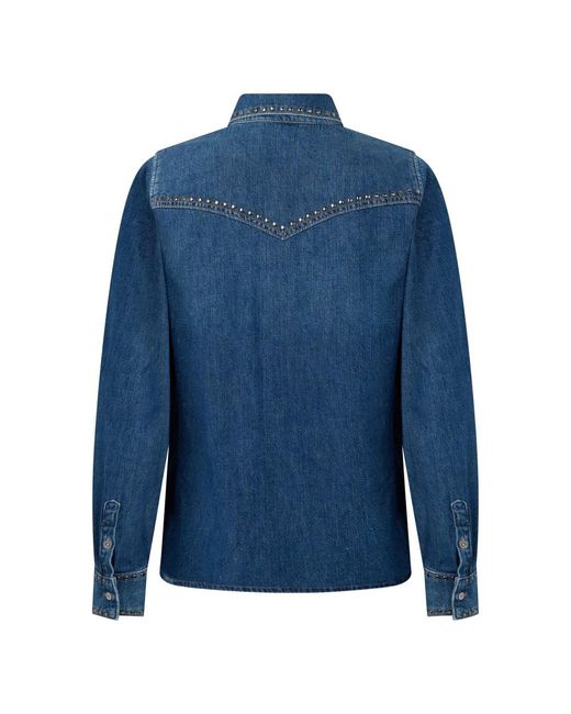7 For All Mankind Blue Denim Shirts