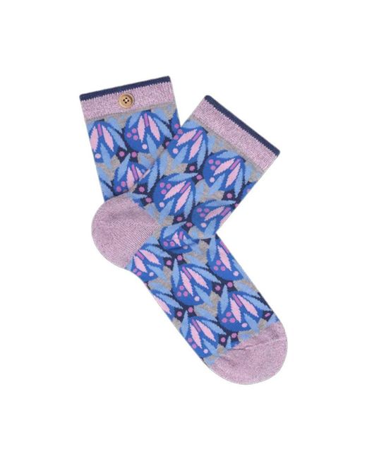 Cabaïa Blue Gemusterte socken - funkelndes blaues design