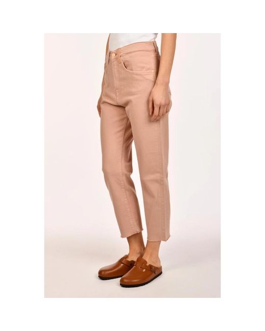 7 For All Mankind Pink Slim-Fit Trousers