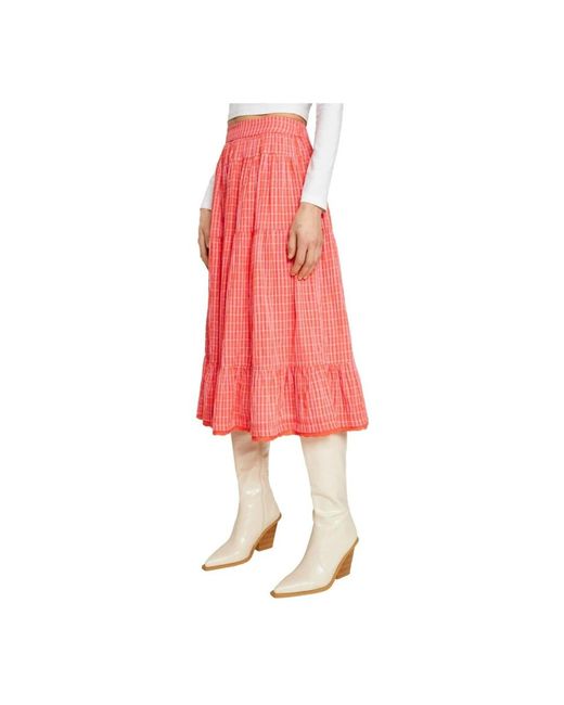 Naf Naf Pink Midi Skirts
